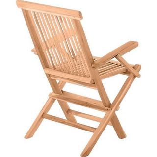 mutoni Chaise pliante de jardin en teck naturel (série de 2)  