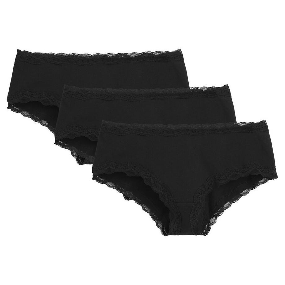 Lot de 3 shorties en coton et dentelle