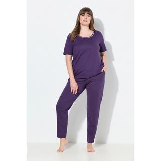 Ulla Popken Pigiama a pois girocollo maniche corte  