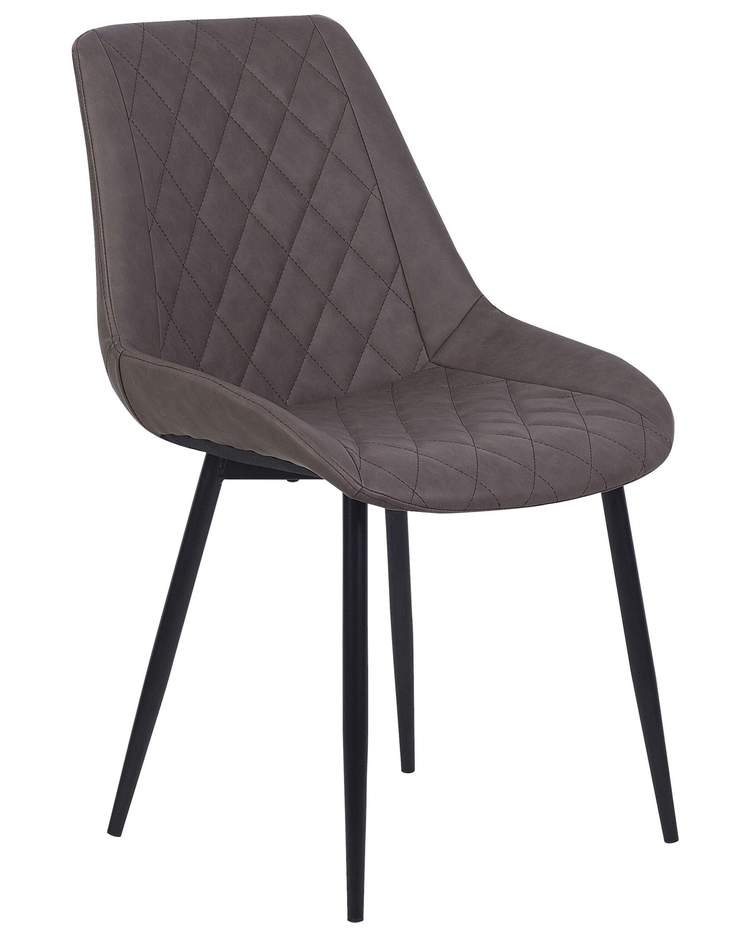 Beliani Lot de 2 chaises en Cuir PU Glamour MARIBEL  