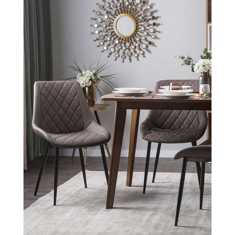 Beliani Lot de 2 chaises de salle à manger en Cuir PU Industriel MARIBEL  