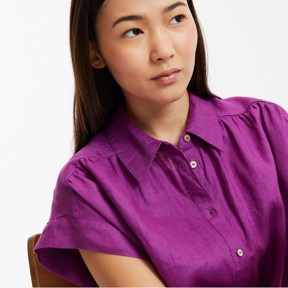 La Redoute Collections Signature Heloïse Abito Corto in Lino a Maniche Corte  