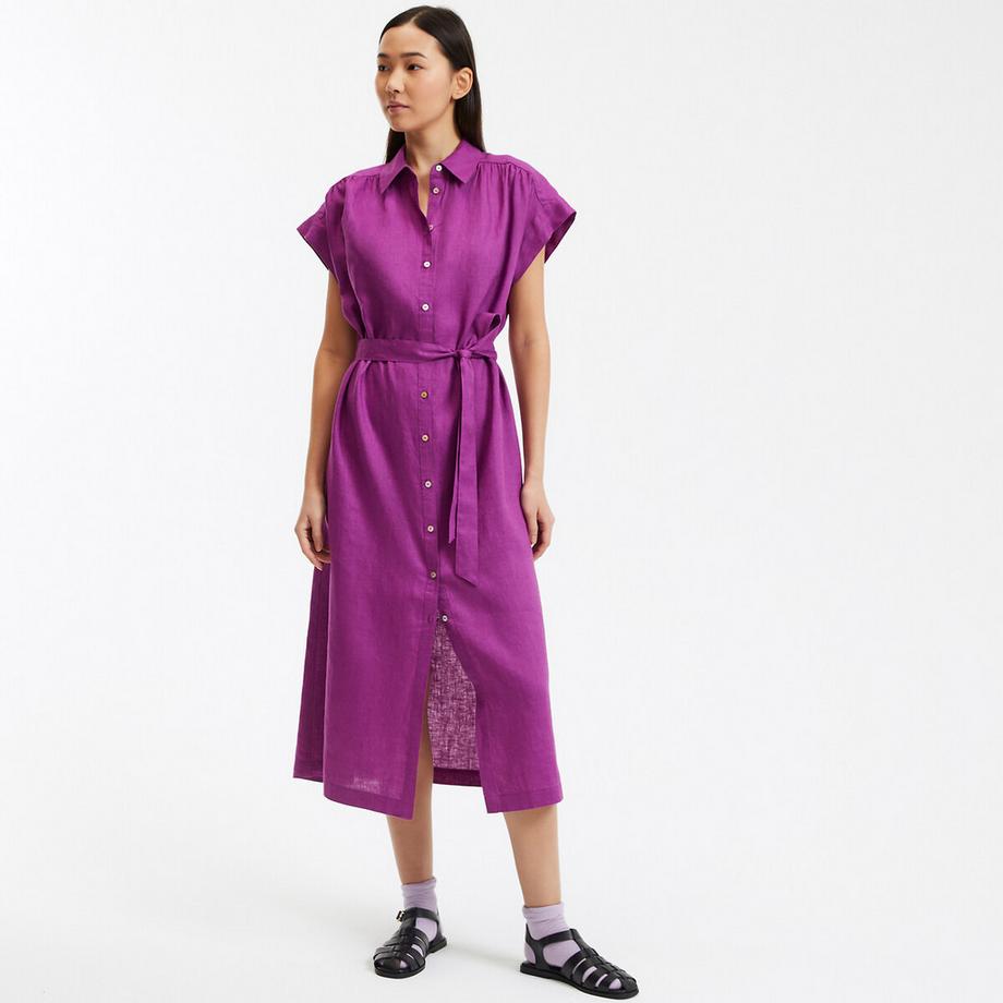 La Redoute Collections Signature Heloïse Abito Corto in Lino a Maniche Corte  