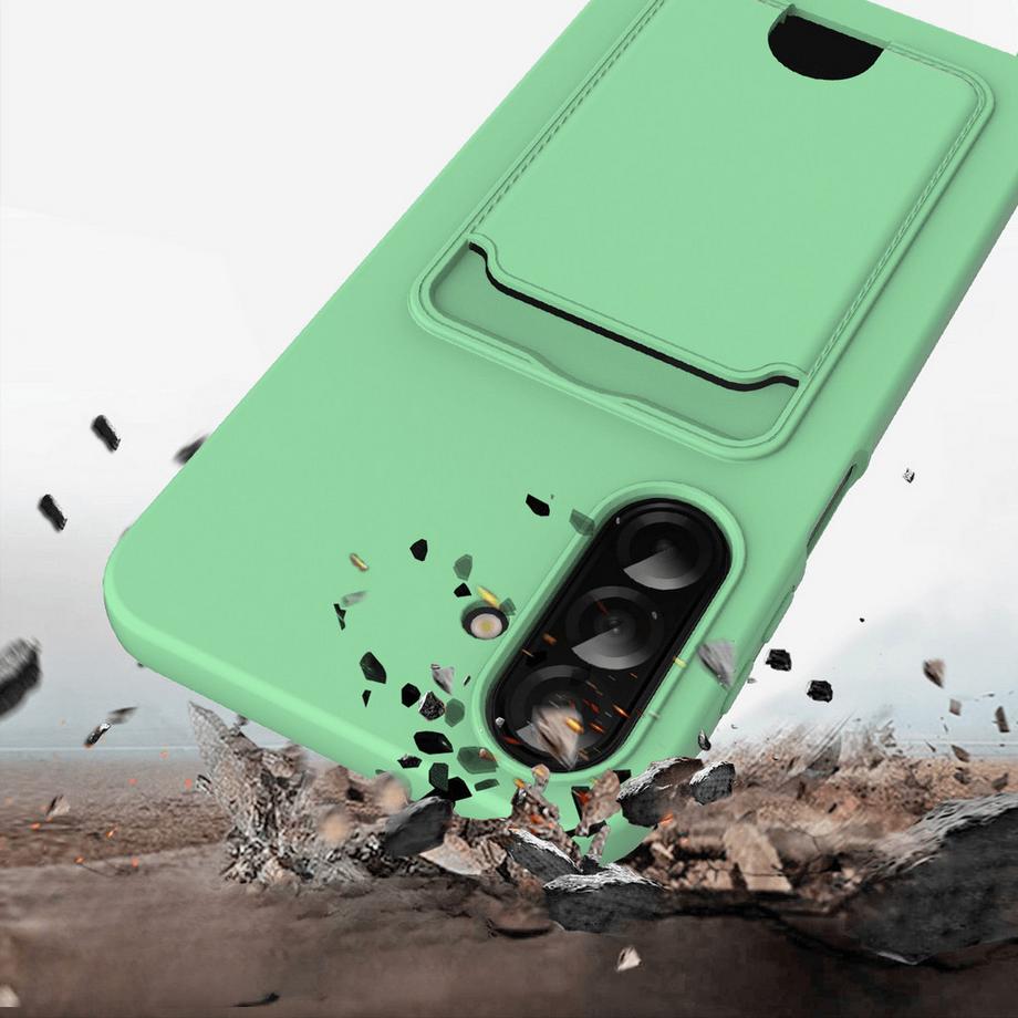 Cover-Discount Galaxy A57 Custodia in silicone con portacarte e tracolla  