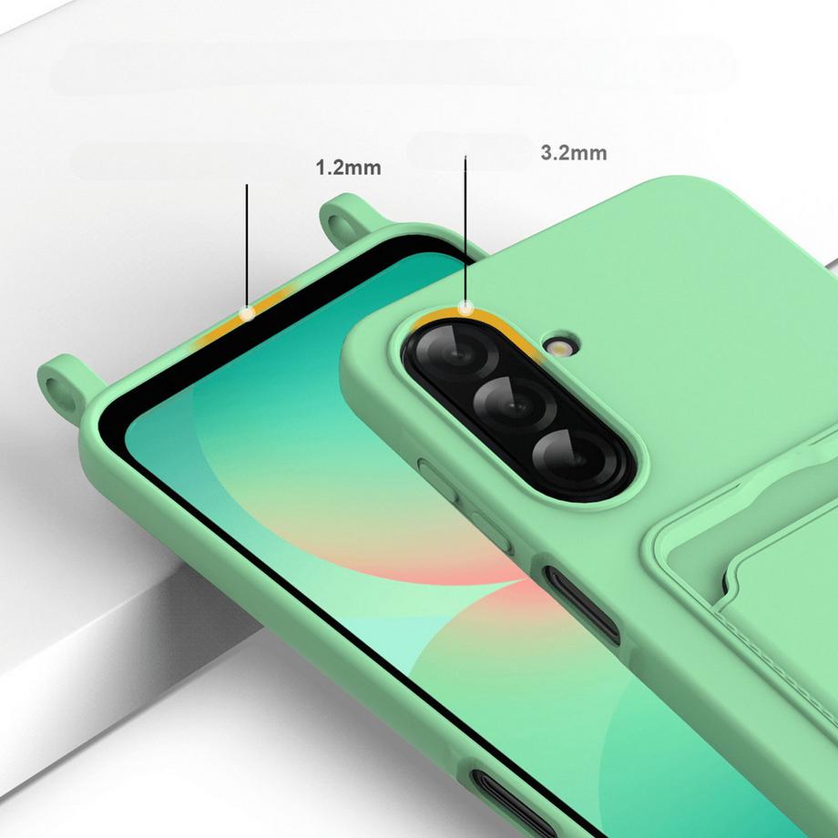 Cover-Discount Galaxy A57 Custodia in silicone con portacarte e tracolla  