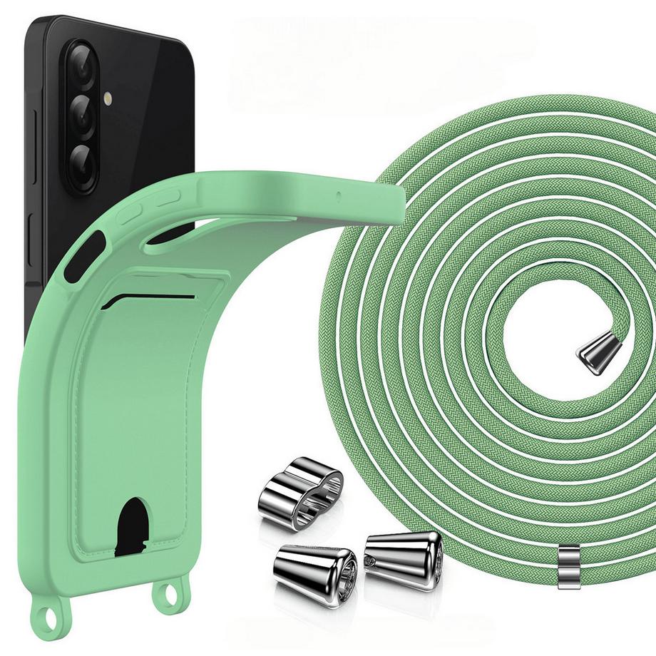 Cover-Discount Galaxy A57 Custodia in silicone con portacarte e tracolla  