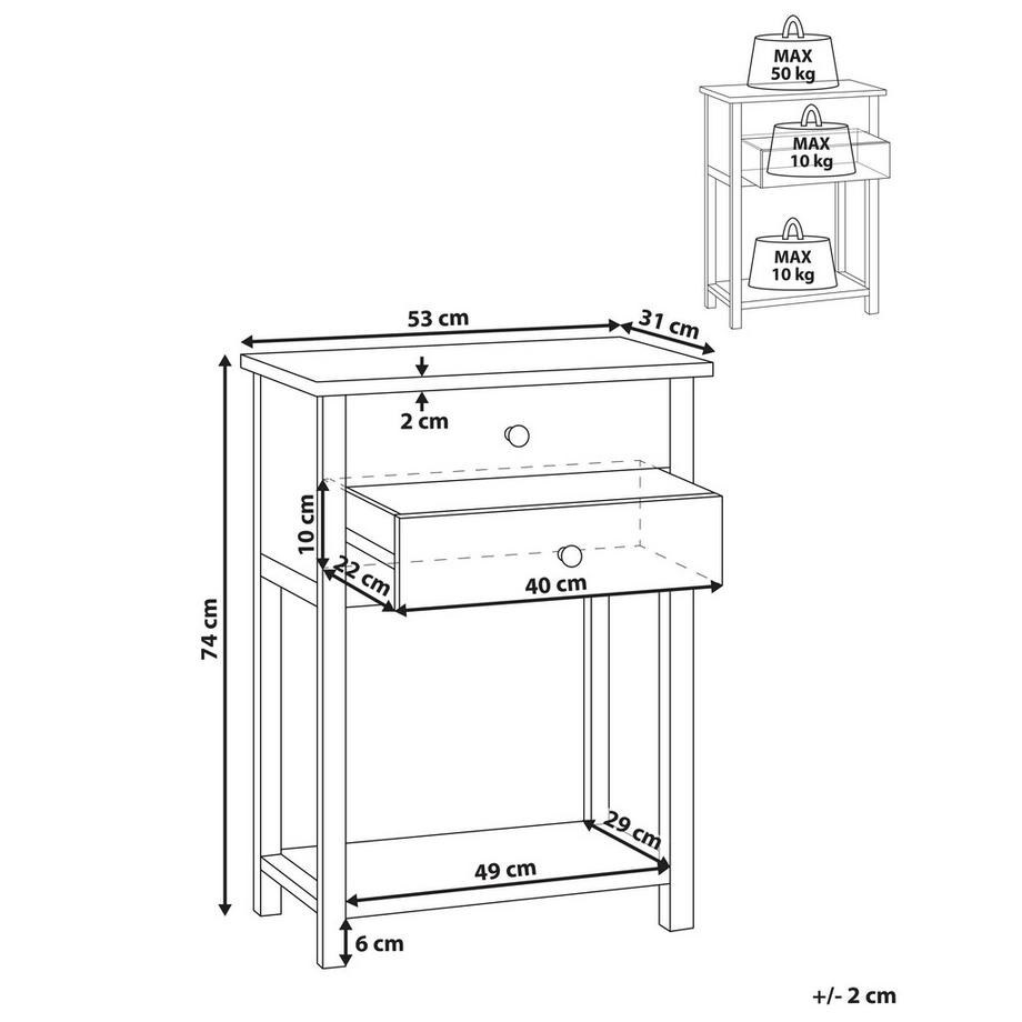 Beliani Console en Sassafras Cottage SALTON  