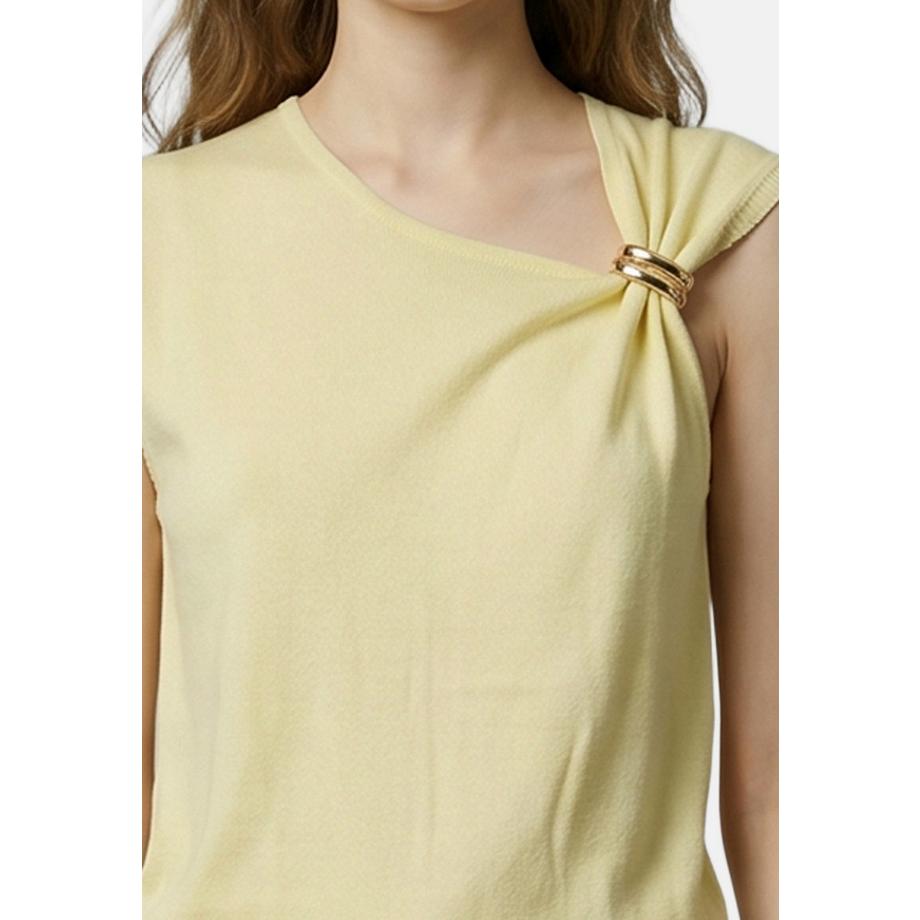 Roberta Rossi Top a maglia asimmetrico con dettaglio metallico  