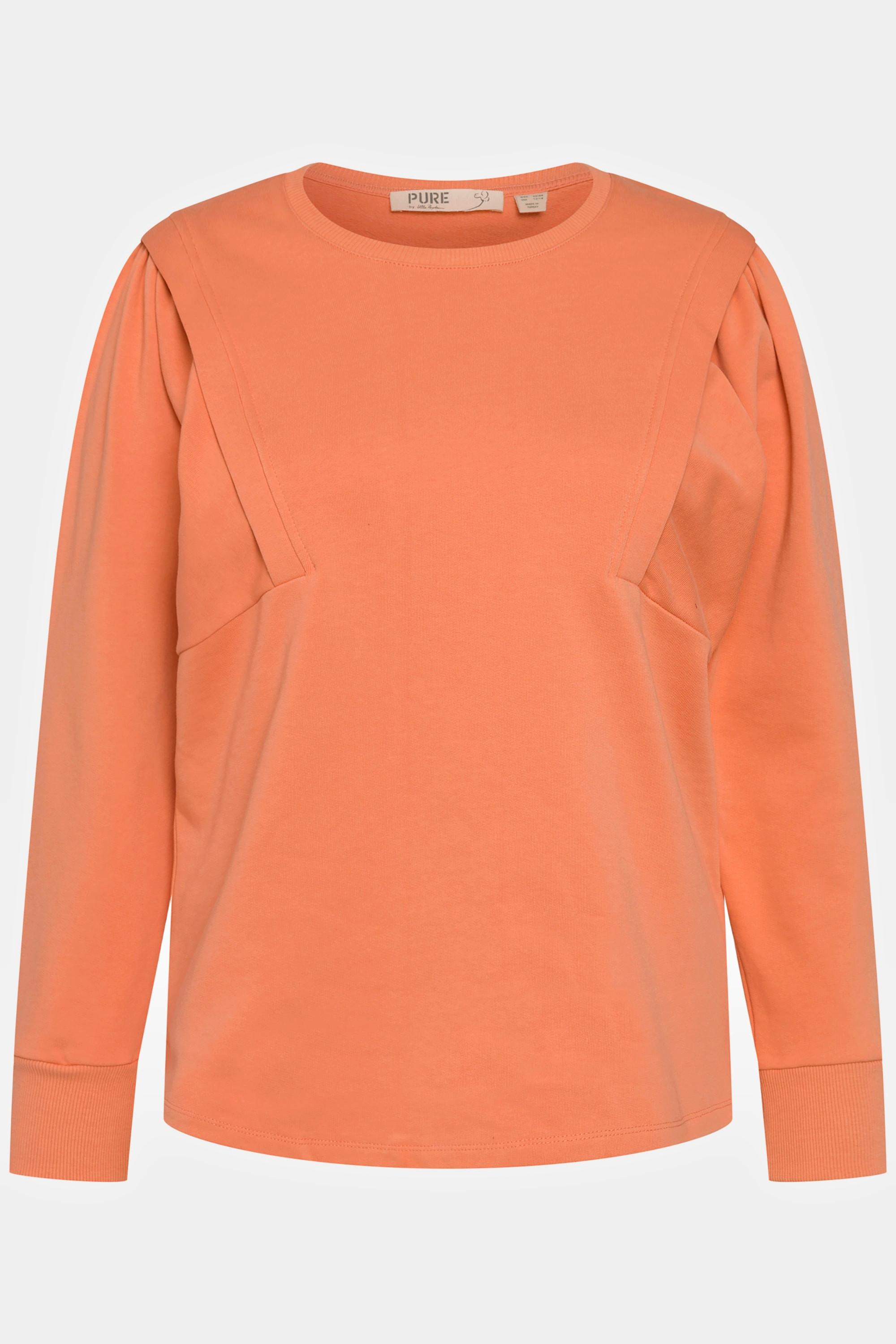 Ulla Popken  Sweat-shirt, col rond, manches longues originales, coton bio 