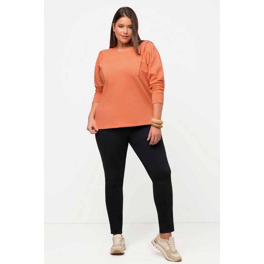 Ulla Popken Sweat-shirt Col Rond Manches Longues Originales  