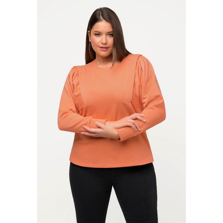 Ulla Popken Sweat-shirt Col Rond Manches Longues Originales  