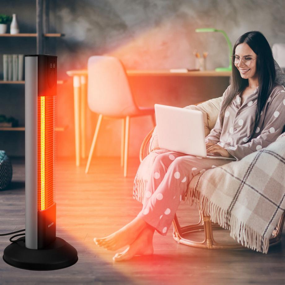 Tectake Radiatore ad infrarossi Solaris Terra 3 livelli di potenza 500, 1000 e 1500 W  