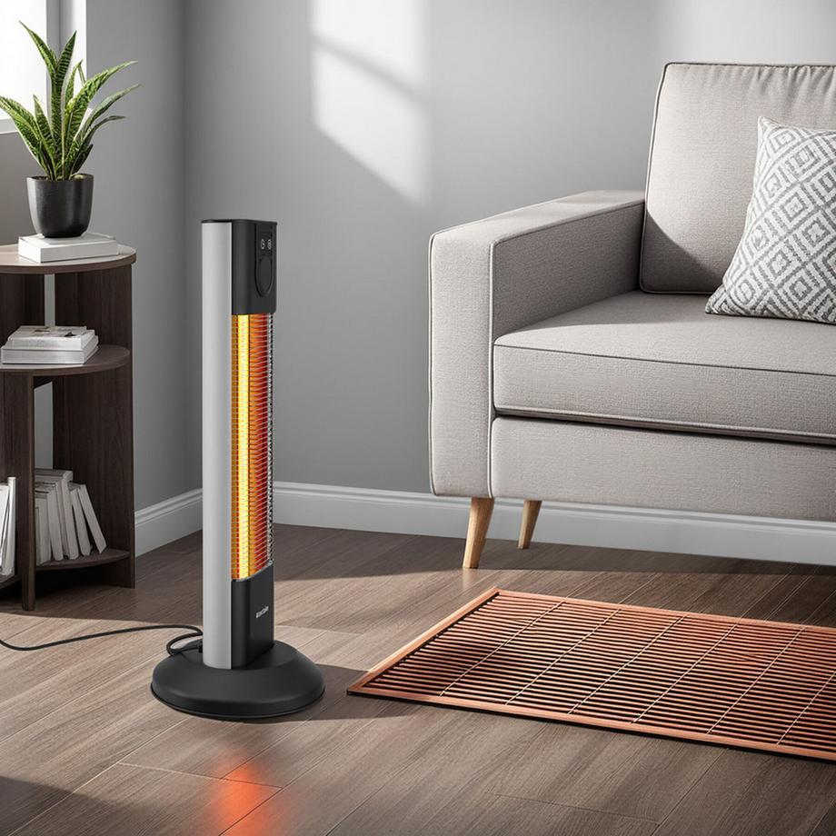 Tectake Radiatore ad infrarossi Solaris Terra 3 livelli di potenza 500, 1000 e 1500 W  