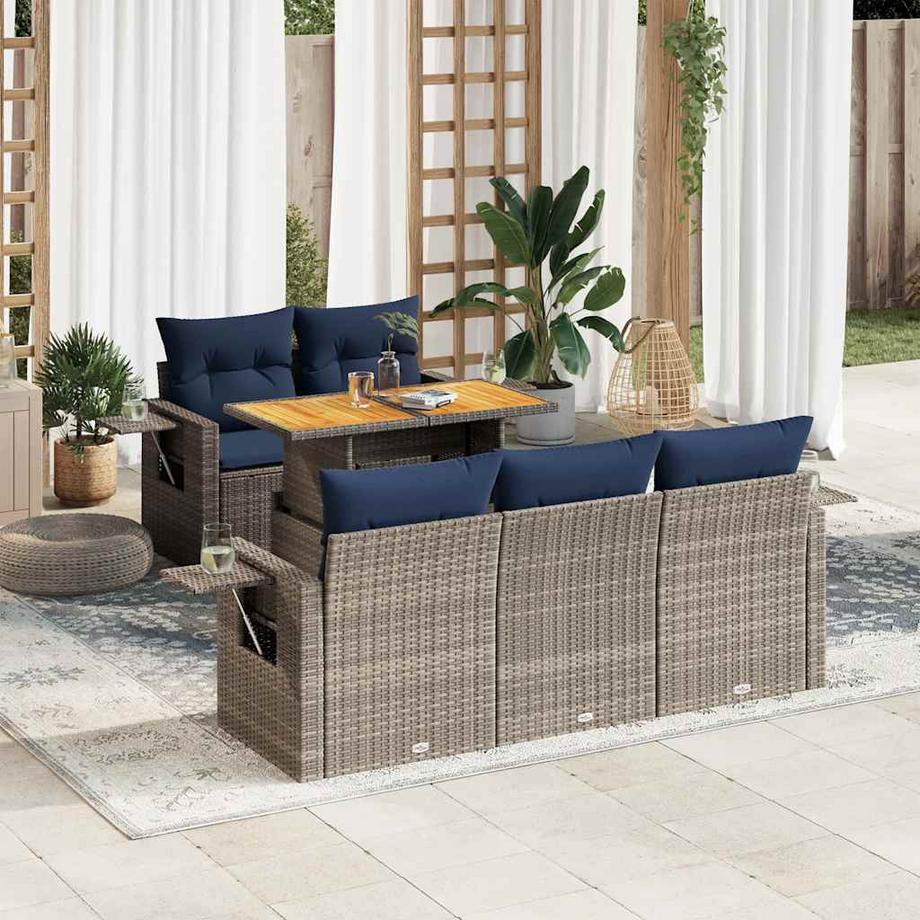 VidaXL Ensemble de canapés de jardin rotin synthétique  
