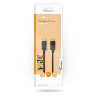 Nedis  Câble DisplayPort | DisplayPort Mâle | DisplayPort Mâle | 8K@60Hz | Nickelé | 1.00 m | Rond | PVC | Noir | Boîte 
