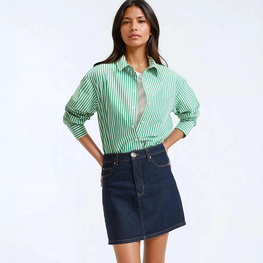 Gestreiftes Hemd aus Baumwolle