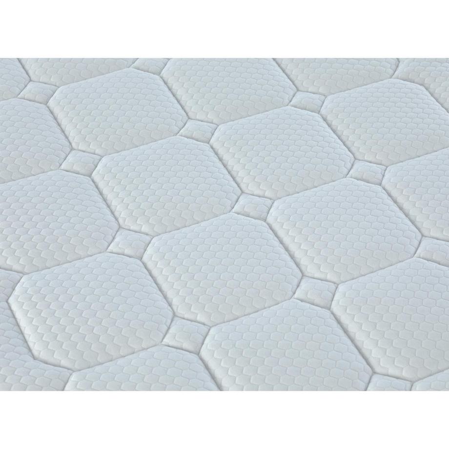 Vente-unique Set aus Bettgestell + 7-Zonen-Taschenfederkernmatratze - 160 x 200 cm - mit Auflage aus Memory Schaum & Latex - Stärke 30 cm - Weiß - ARTIO von PALACIO  