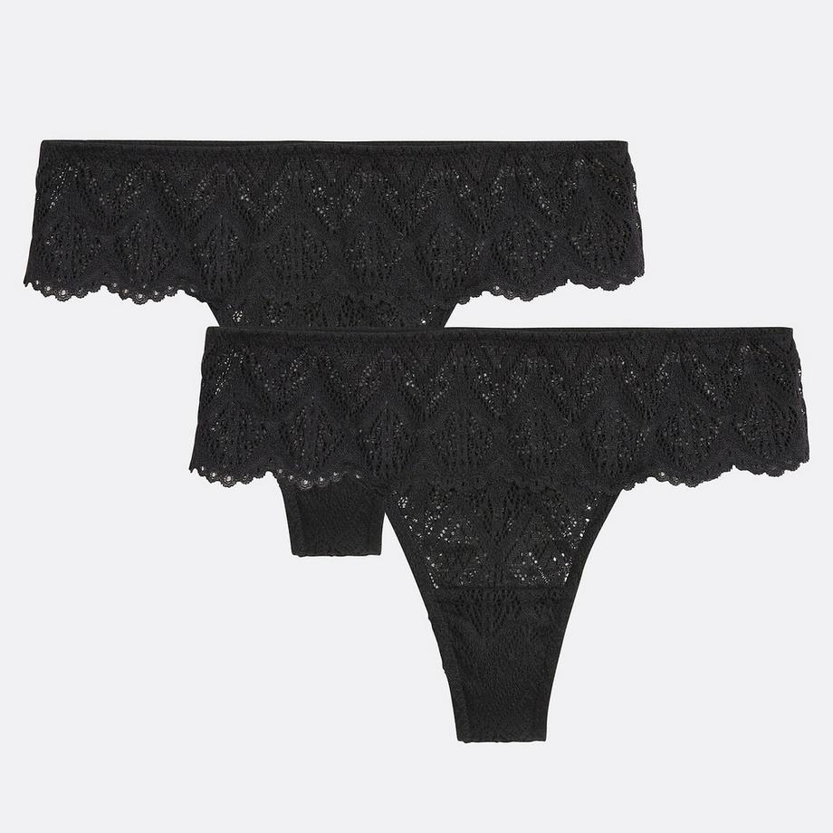 La Redoute Collections Lison Lot de 2 Tangas Tout Dentelle  