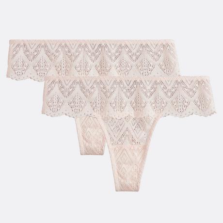 La Redoute Collections Lison 2er-Pack Spitzen-Tangas  