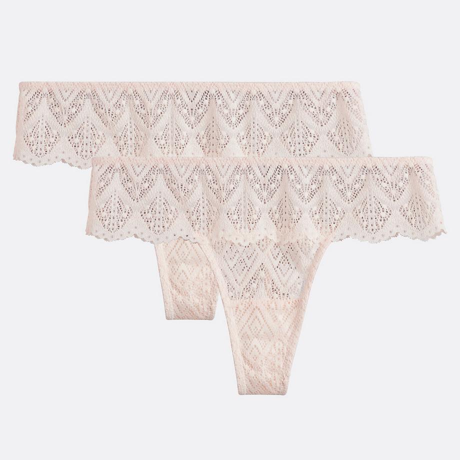 Lot de 2 tangas tout dentelle