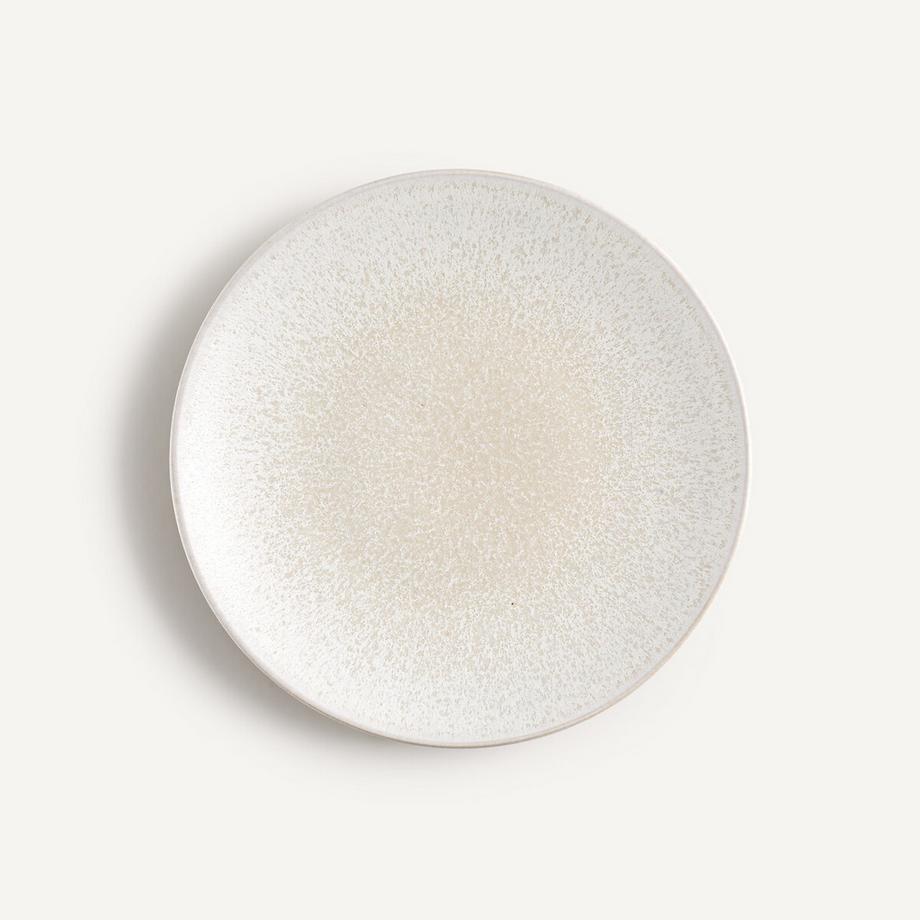 Set mit 4 Desserttellern aus glasiertem Steinzeug