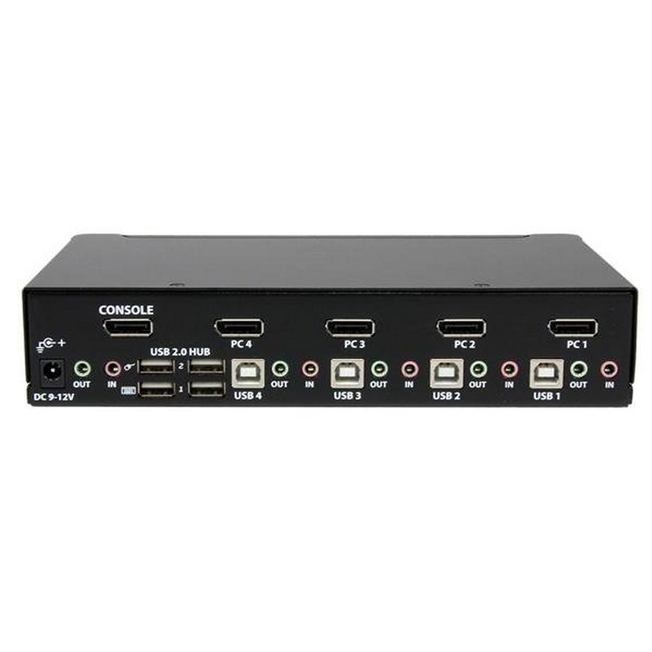 STARTECH.COM  StarTech.com 4 Port DisplayPort USB KVM Switch mit Audio - DisplayPort Desktop KVM Umschalter 