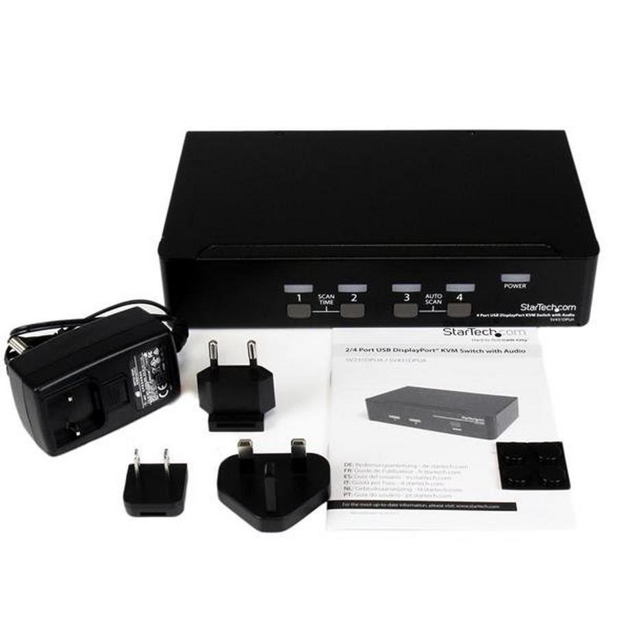 STARTECH.COM  StarTech.com 4 Port DisplayPort USB KVM Switch mit Audio - DisplayPort Desktop KVM Umschalter 