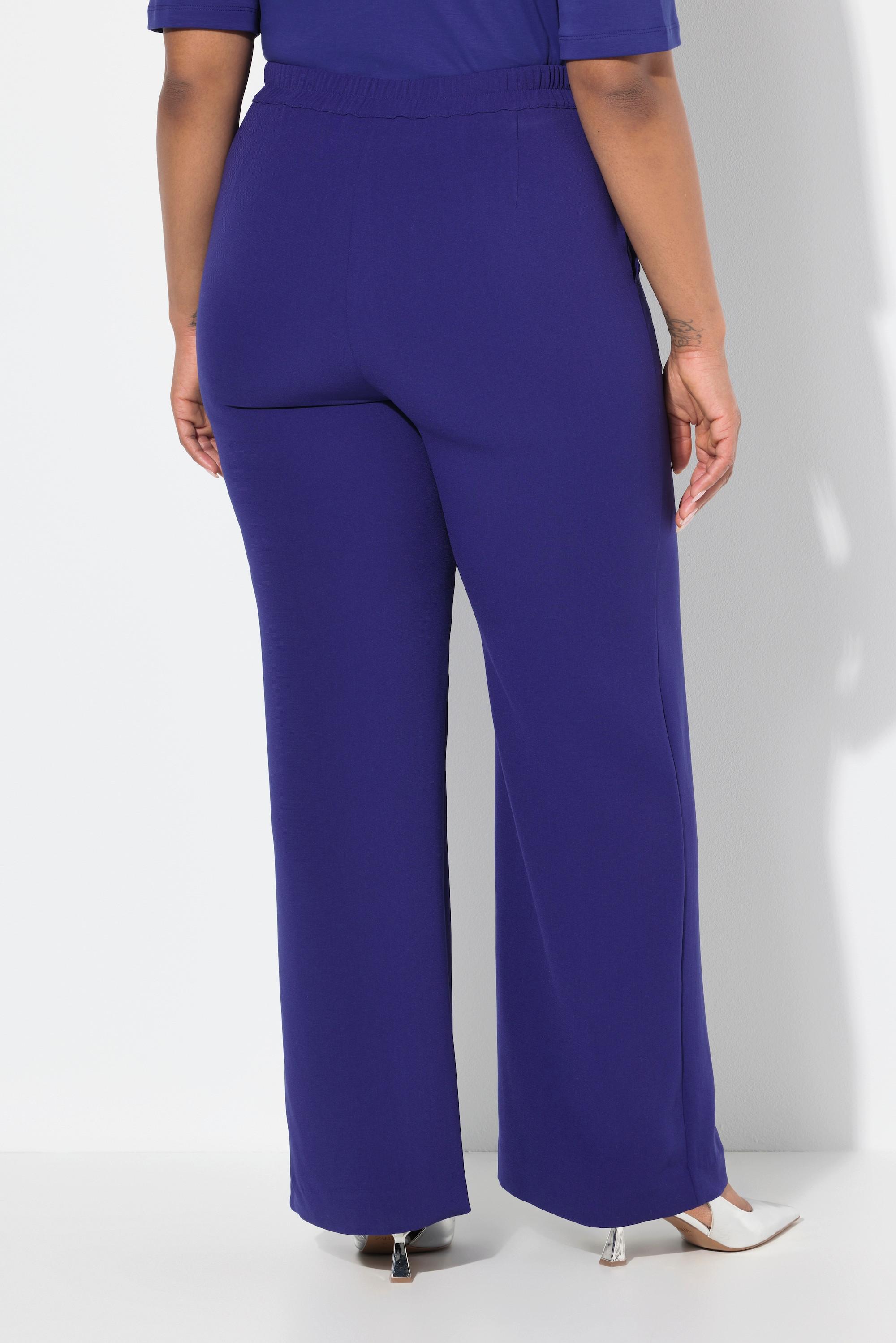 Ulla Popken Pantaloni taglio gamba ampio dritto cintura elastica  