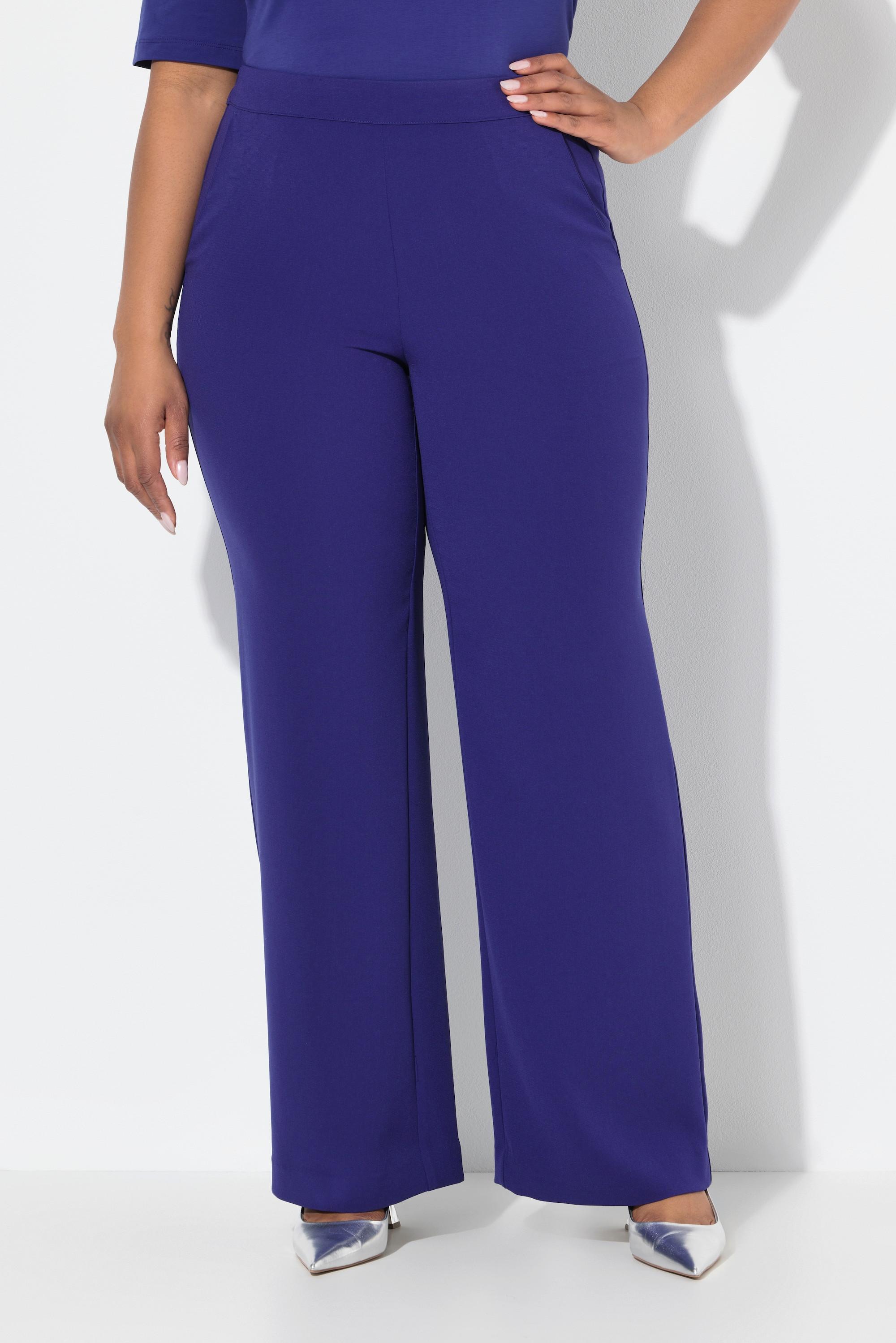 Ulla Popken Pantaloni taglio gamba ampio dritto cintura elastica  