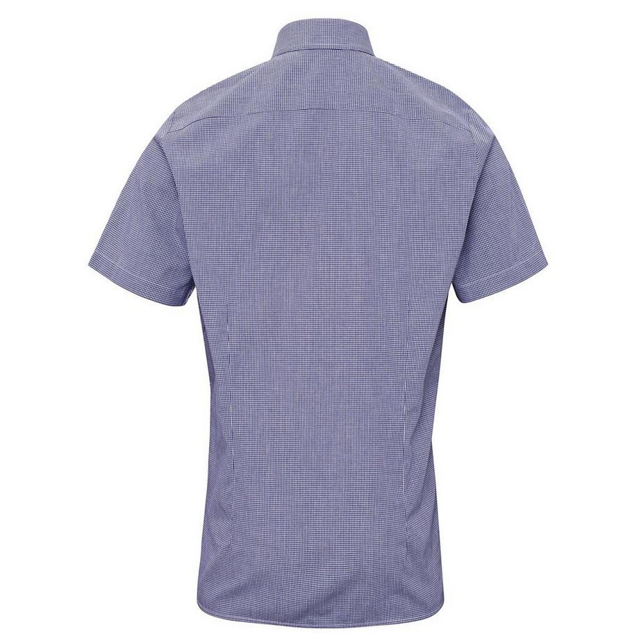 PREMIER Camicia Maniche Corte con Motivo Micro Gingham  