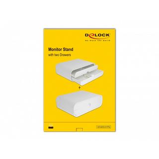 DeLock  Supporto per monitor con due cassetti bianchi 