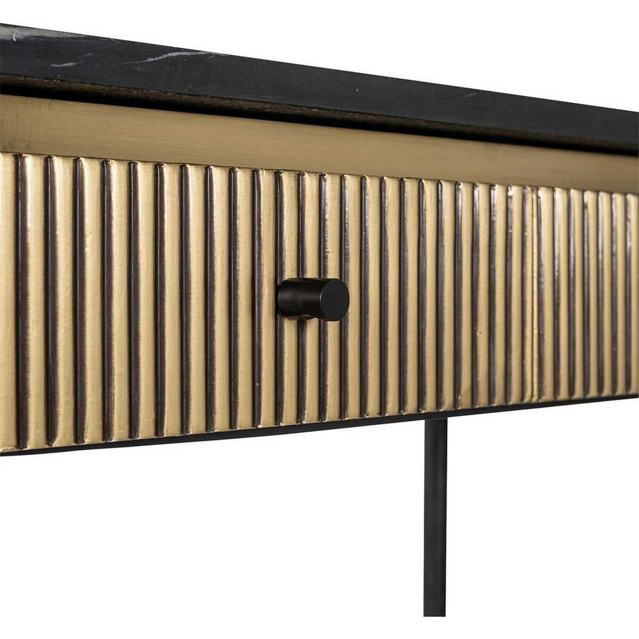 mutoni Table console Ironville marbre doré 100  