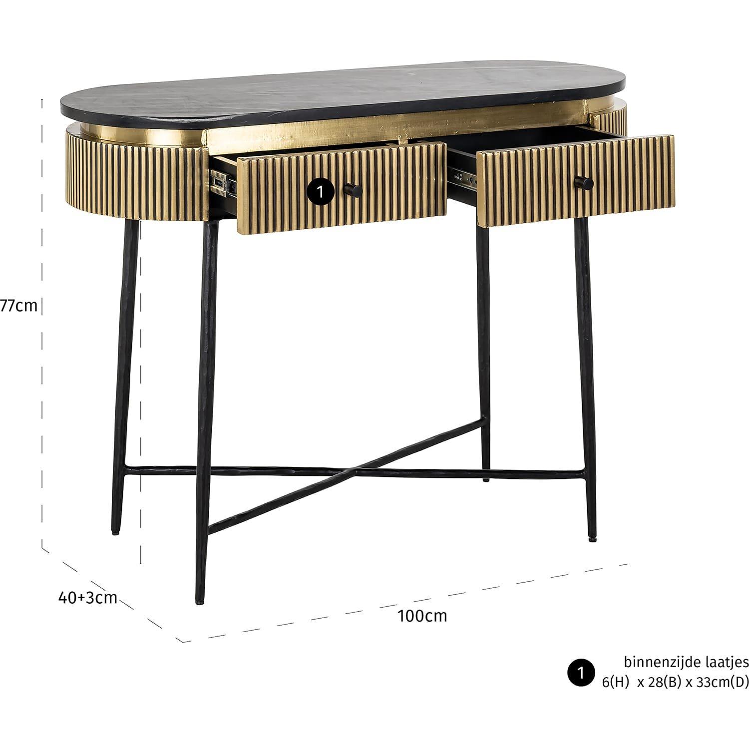 mutoni Konsolentisch Ironville Marmor gold 100  