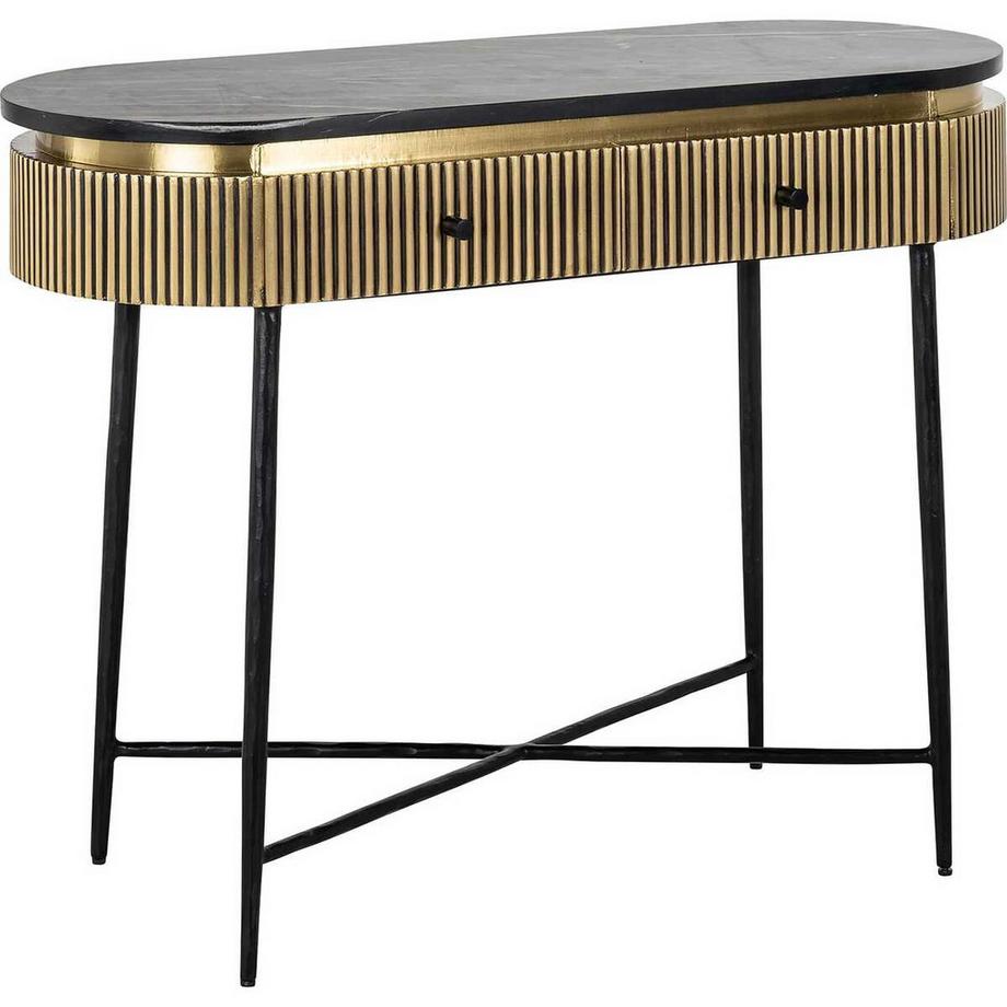 mutoni Table console Ironville marbre doré 100  
