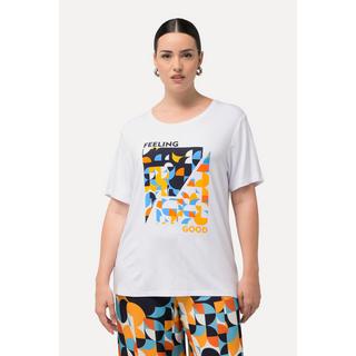 Ulla Popken  T-shirt, motif graphique, col rond, manches courtes 