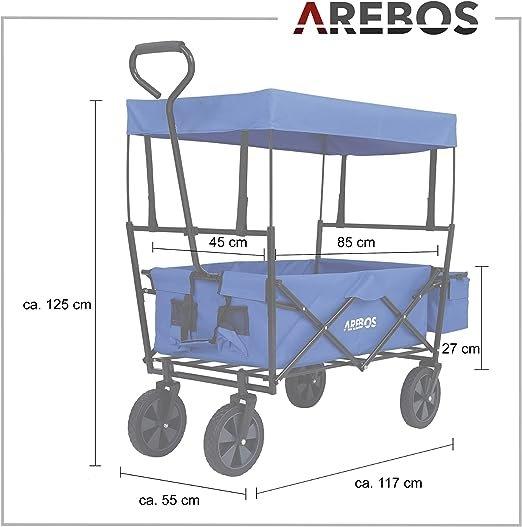 Arebos  Carretto con tetto | Carrello da trasporto con carretto a mano | Carrello per attrezzature 