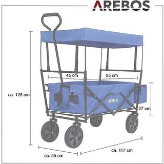 Arebos  Charrette à bras avec toit | Chariot de transport de charrette à bras | Chariot à matériel 