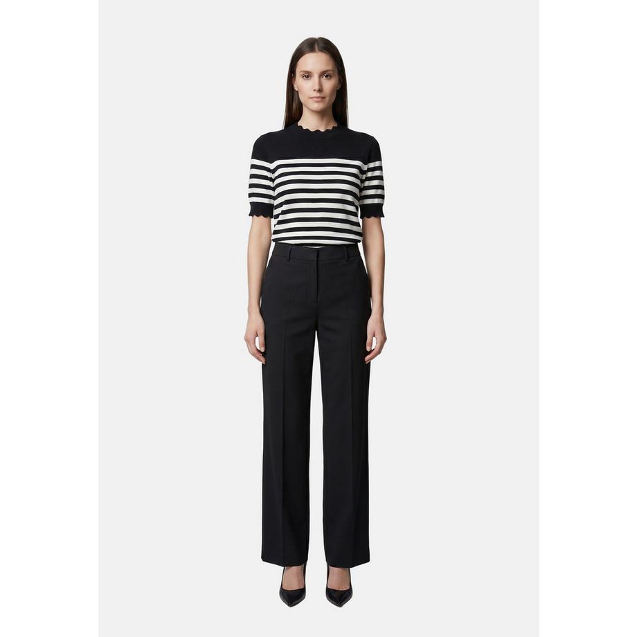 Roberta Rossi Pullover a righe con scollo a conchiglia  