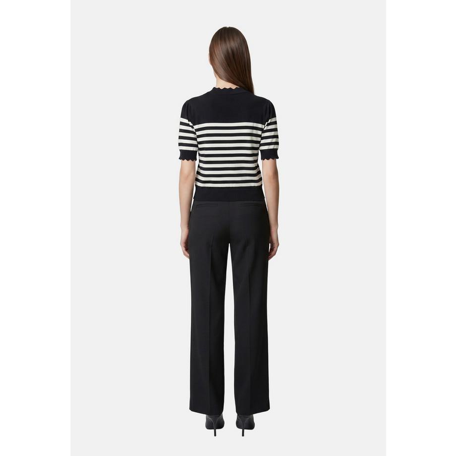 Roberta Rossi Pullover a righe con scollo a conchiglia  