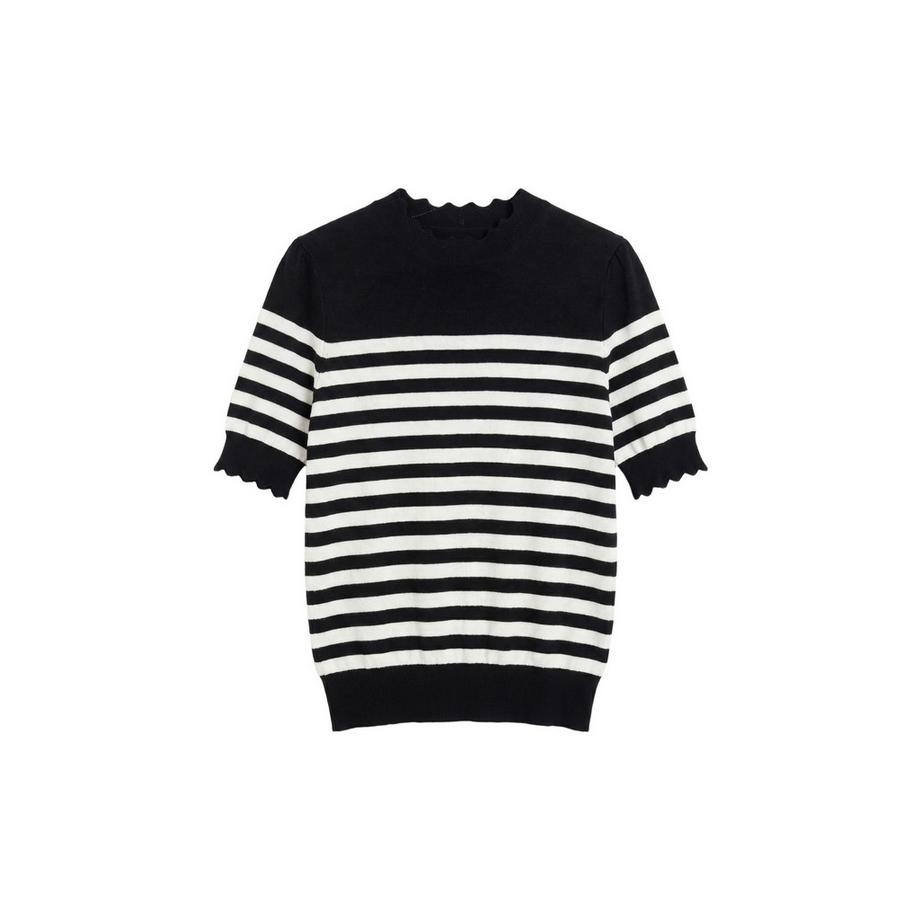 Roberta Rossi Pullover a righe con scollo a conchiglia  