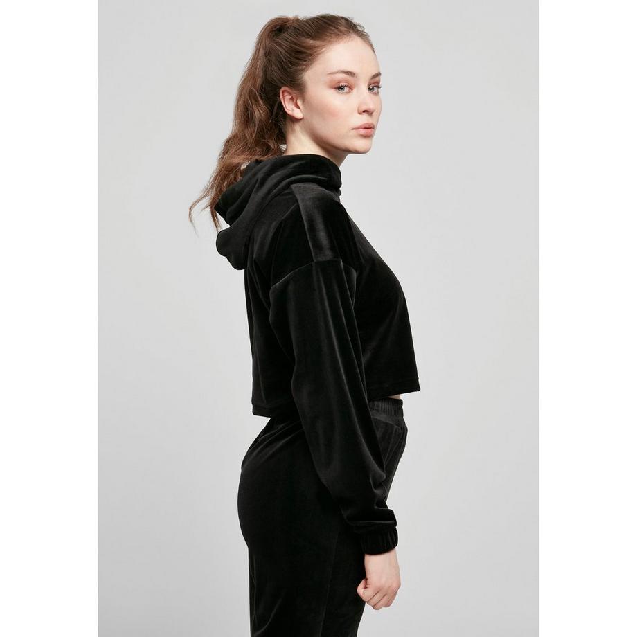 URBAN CLASSICS Cropped Velvet Oversized Hoodie  