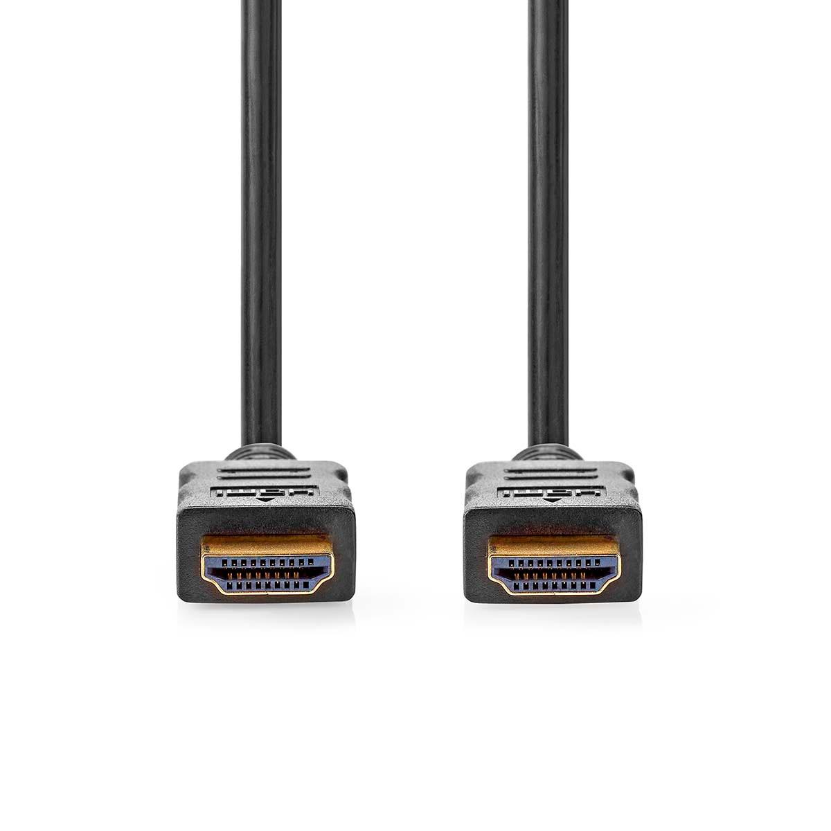 Nedis  Cavo HDMI™ ad alta velocità con Ethernet | Connettore HDMI™ | Connettore HDMI™ | 4K@30Hz | ARC | 10,2 Gbps | 2,00 m | Rotondo | PVC | Nero | Scatola 