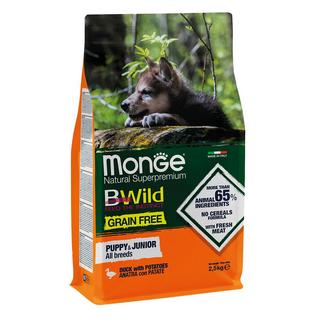 Monge  BWild GF Puppy&Junior Duck 2,5kg 