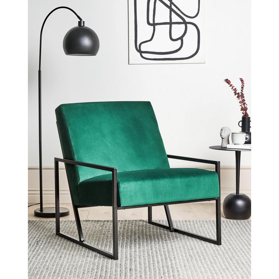 Beliani Fauteuil en Velours Moderne DELARY  