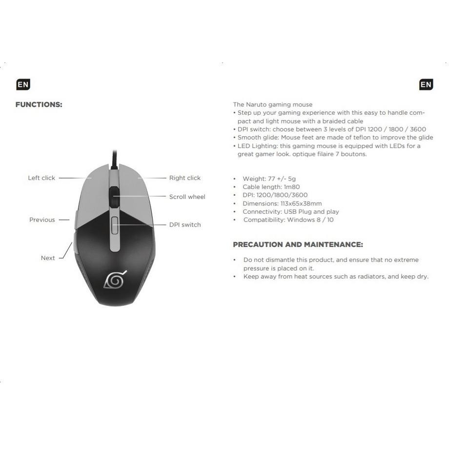 KONIX  computer mouse - Naruto - Konoha 