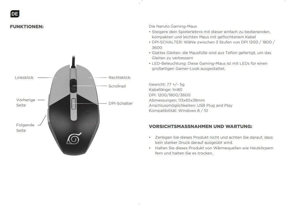 KONIX  computer mouse - Naruto - Konoha 