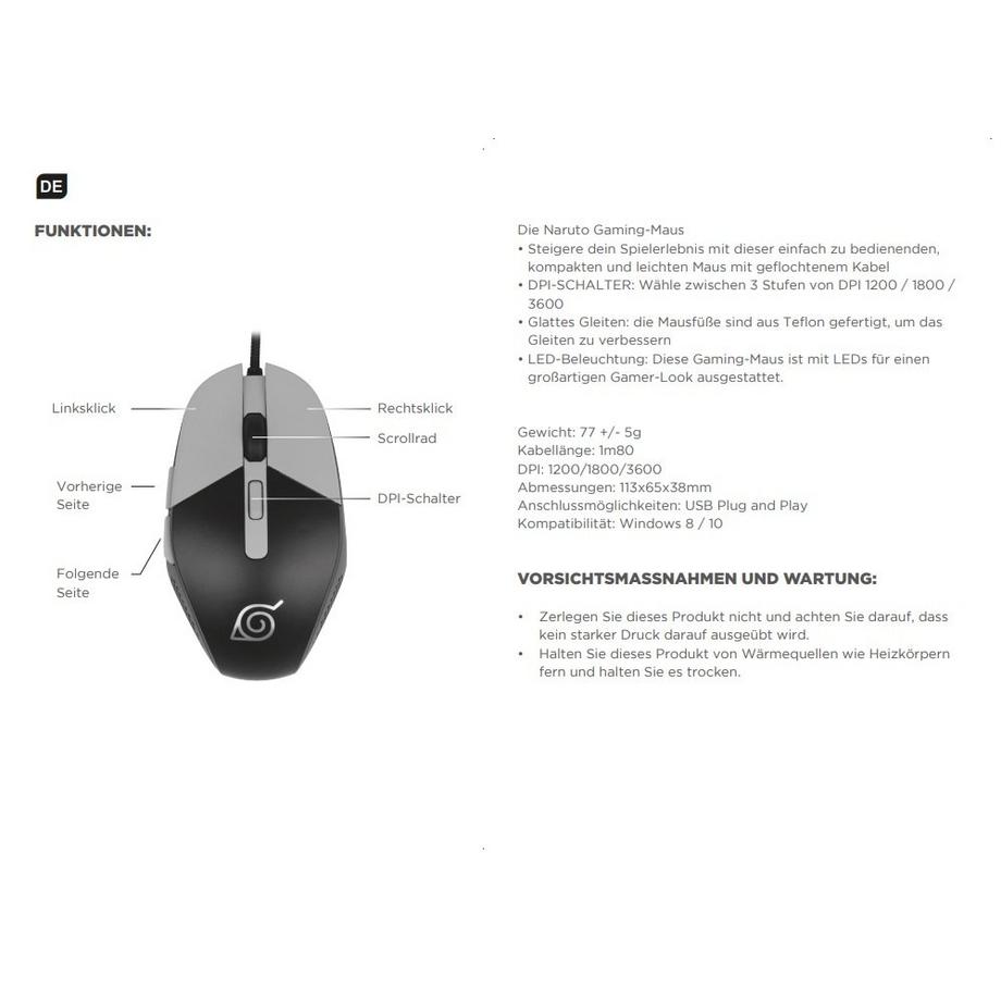 KONIX  computer mouse - Naruto - Konoha 