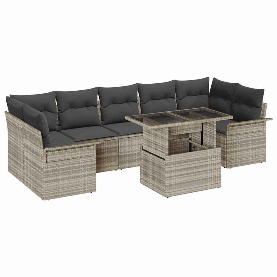 Ensemble de canapé de jardin poly rattan
