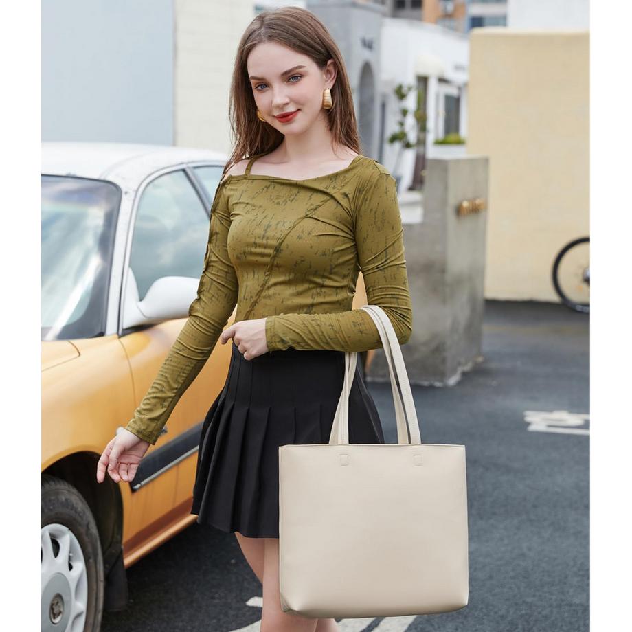 Only-bags.store Einfache PU Leder Shopper Tasche  