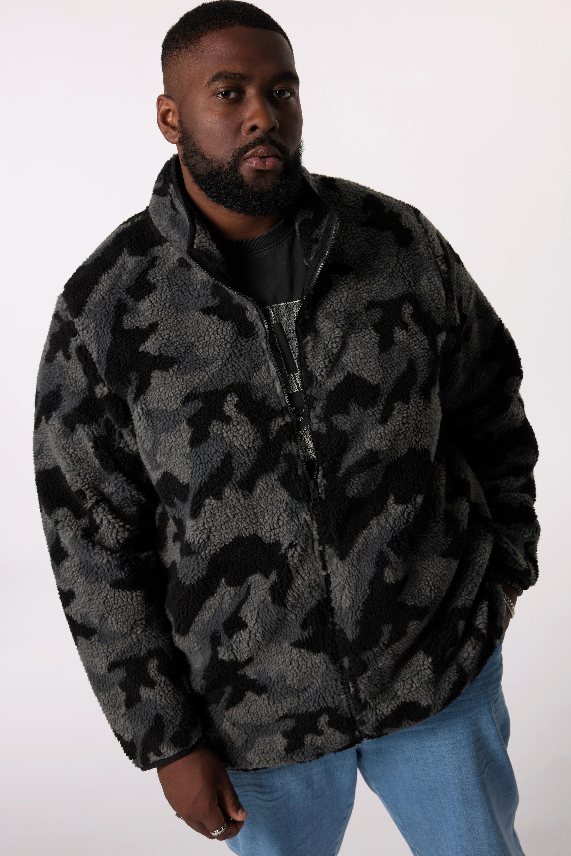 Sthuge Giacca Teddy Camouflage Collo Alto  